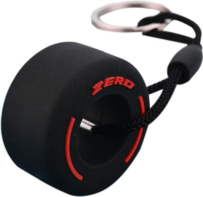 Formule 1 band Sleutelhanger - F1 wiel - Raceband auto - Formula 1 tire - Soft rubber - Zwart rood - Racing - Jonyx