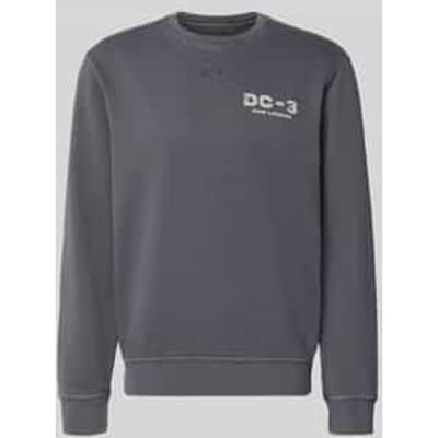 Sweatshirt met labelprint en ronde hals