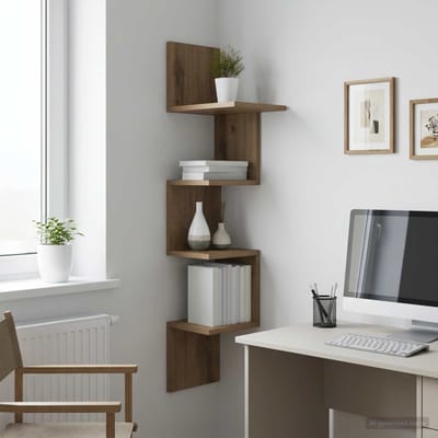 vidaXL - Wandplank - Muurmontage - Artisanaal - eiken - 32 - x - 21 - x - 107 - cm