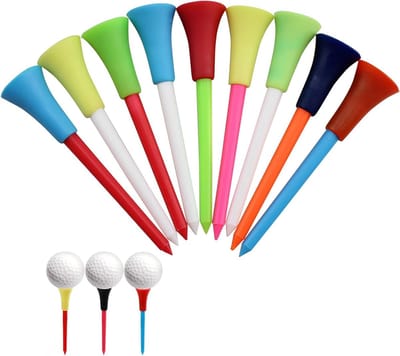 Rubberen Golf Tees - 70 mm - 60 Stuks - Mix van Kleuren - Lange Plastic Tee - Perfect Cadeau voor Golfers of Familie