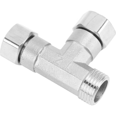 Raccord de tuyau Té à 3 voies Acier inoxydable 304 Connecteur de tuyau Adaptateur de pipeline G1 2 pour Eau Air 2 Filetages femelles et