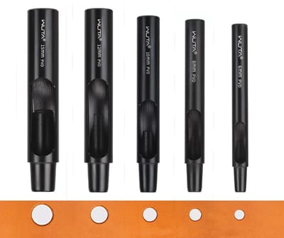 Holle Stanssnijgereedschap Set met Titanium Coating voor Leer en Stof - 5 Stuks