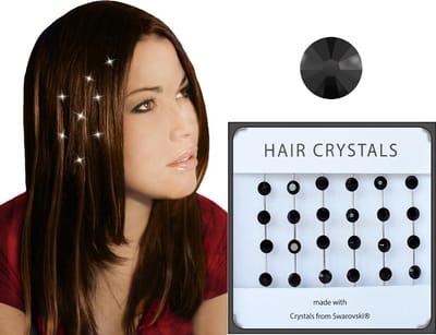 Haar Kristallen Zwart 24 st - Haarversiering - Bruidsversiering - Haaraccessoires - Haarkristallen - Haarschuifje - Haarspelden - Bruid haarversiering - Feestkapsel - Moederdag - Valentijnsdag - Kerst - Feestgelegenheden - Bruiloft - Haarsieraad