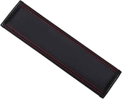 Gordelkussen Leer - Schouderbeschermer - Comfortabel Rijden - Zachte Demping - 24 cm - Zwart