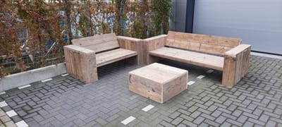 Loungeset ''Garden S Basic'' van Gebruikt steigerhout - 5 persoons
