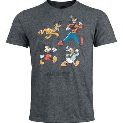 Mickey & Minnie Mouse - Disney T-shirt - Mickey And Friends Running - S tot XXL - voor Mannen - donkergrijs