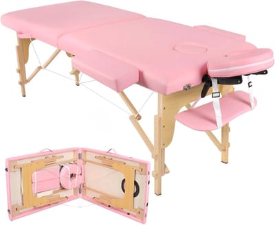 Inklapbare massagestoel voor fysiotherapie en spa | 2-zone massagebank met hoogteverstelling