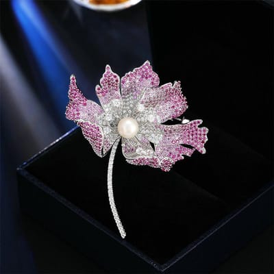 Dames Licht Luxe Design Elegante Imitatie Parel Ginkgo Blad Broche Modieus En Veelzijdig Niche Design Broche gray