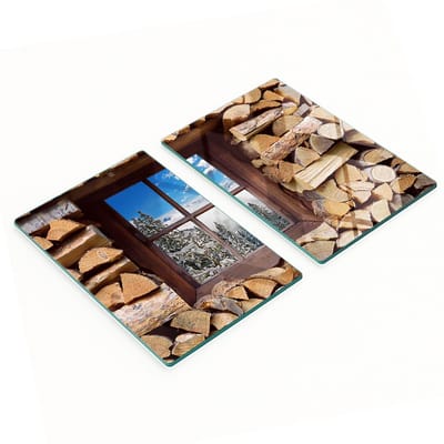 Multifunctionele decoratieve keukenplanken van gehard glas, geschikt voor ramen, winter, 2x40x52 cm