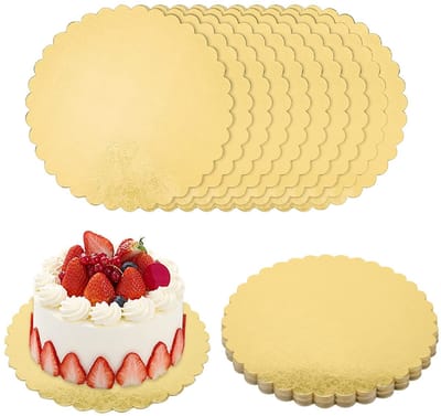 Dailygoods- Cakeboards 20 Stuks - 12 Inch Ronde Cakeplanken - Gouden Cake Cirkel - 2mm Dikte - Geschulpte Taartbodems - Hoogwaardig Goudkarton - Taartplanken