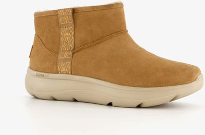 Skechers On The Go Encore suede dames laarsjes - Bruin - Echt leer - Uitneembare zool - Maat 39