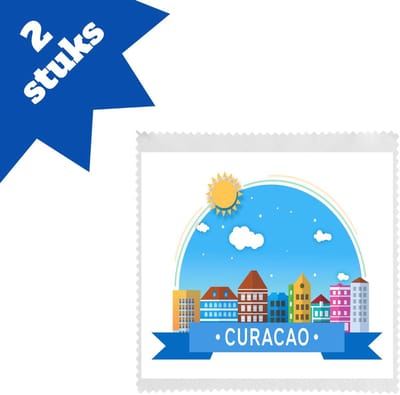 Akyol - curacao brillendoekjes - Wereld - vakantie - antillen - 17,8 bij 17,8 cm - 2 stuks