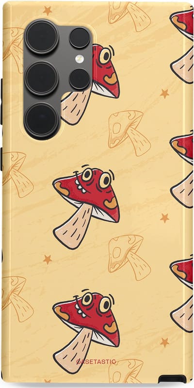 Casetastic Hoesje Geschikt voor Samsung S24 Ultra - Stijlvolle Beschermende Duo-layer Case - Vrolijke Paddestoel