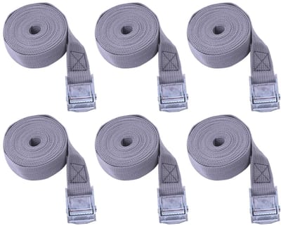Dailygoods- Sjorriemen 6 Stuks - Ratelriemen - Spanbanden - Zink-IJzeren Gespen - Polyester - 25 mm x 5 m