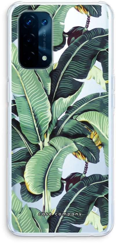 Case Company® - Hoesje geschikt voor Oppo A74 5G hoesje - Bananenbladeren - Soft Cover Telefoonhoesje - Bescherming aan alle Kanten en Schermrand