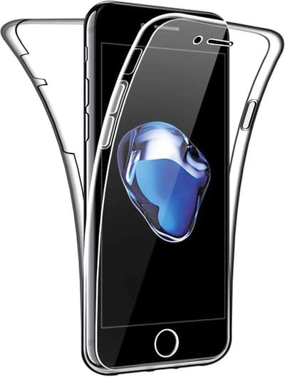 Hoesje geschikt voor iPhone SE 2022 / 2020 / 8 / 7 - 360 Graden Case 2 in 1 Hoes Transparant + Ingebouwde Siliconen TPU Cover Screenprotector