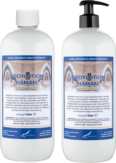 Bodylotion Hamam 1 Liter - met gratis pomp - set van 2 stuks