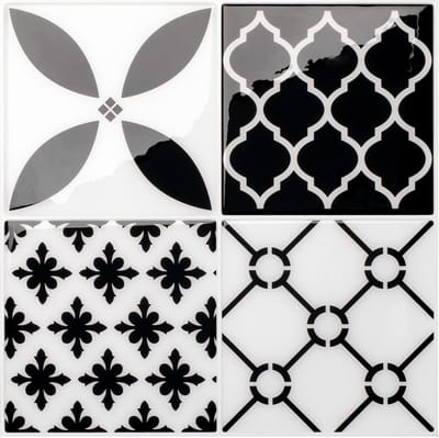 Smart Tiles Zelfklevende keuken achterwand voor keuken en badkamer Vintage Zwart/Wit 4 22,86x22,86 cm