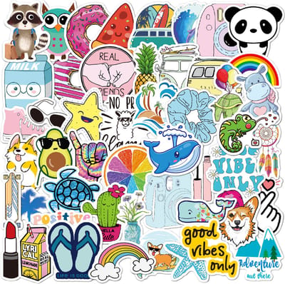 Rainbecom - Skate Stickers 50 Stuks - VSCO Esthetische Stickers - Waterdicht - Anti-Zon- Agenda - Versier je Spullen