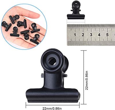 Mini Metalen Binderclips 50stuks - 22mm Zwarte Klemmen voor Foto's, Voedselzakjes en Kantoor