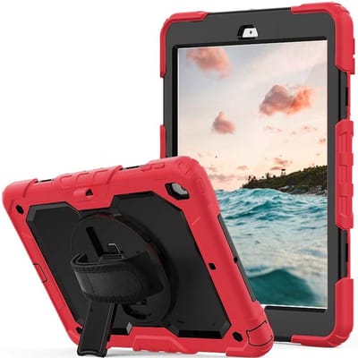 Casecentive Handstrap Pro Hardcase with handstrap iPad Air 2 rood