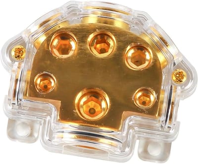 Stroomverdeelblok Auto - Audiostereosplitter Verdeelblok - Audio Systeem Beveiligen - 5 Weg Zekeringhouder - 40 x 70 x 33 mm