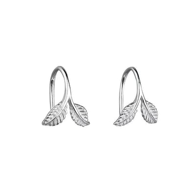 Oorbellen blaadje - leaf - silver plated