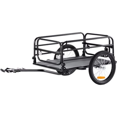 VEVOR Fietskar 72 Kg Draagvermogen Transportkar Opvouwbaar en Compact Op Te Bergen Snelsluiting Met Universele Koppeling 40,6 Cm Wielen Veilige Reflectoren Geschikt voor Fietsen Van 558,8-711,2 Mm