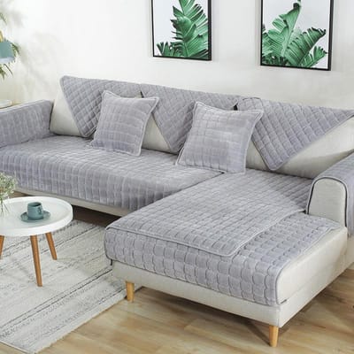 Verdikte Flanel Sofa Kussen Universele Effen Kleur Pluche Antislip Woonkamer Sofa Hoes Warm Ademend Sofa Rug Handdoek 70x70cm 1pcs