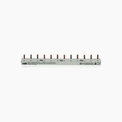 3-fasige pen-fasenrail, compact en aflangbaar, 10 mm², 12 verdelingseenheden voor zekeringsautomaten