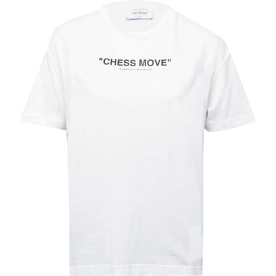Off White Dames/Dames Schaakzet Katoenen T-Shirt (Wit, Zwart)