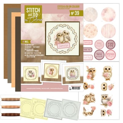 Stitch and do on Colour 39 - Owlways Yours - Boek met Met borduurwerk op gekleurd karton - Gratis verzonden