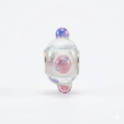 Quiges - Glazen - Kraal - Bedels - Wit - Met Paars - En - Roze - Balletjes - Bead Past op alle bekende merken - armband