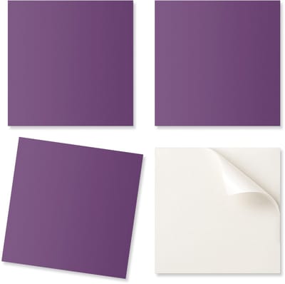 Vinyl wandtegels met print voor de eetkamer, paarse kleur, 20x20x20 cm