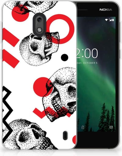 Silicone Back Case Nokia 2 Skull Red