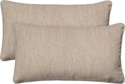 Lumbar Throw Pillow Set - Textured Solid Brown with Reversible Design - Weather & Stain Resistant - Perfect for Indoor/Outdoor Use