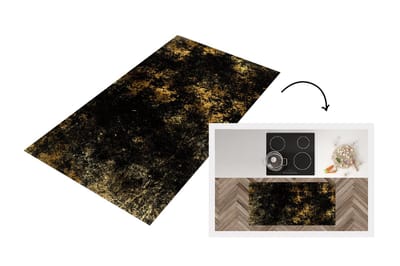 Keukenloper - Loper keuken - Zwart - Goud - Verf - 120x60 cm - Keukenloper vinyl