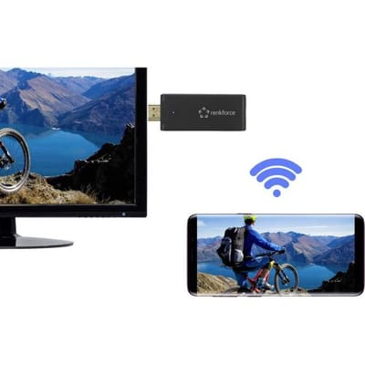 Renkforce renkCast 3 HDMI streaming stick AirPlay, Miracast, DLNA, Externe antenne