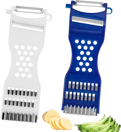 Set van 2 Multifunctionele Groenteschillers - 6-in-1 Groenteschiller, Aardappelschiller, Julienne Snijder voor Fruit en Groenten