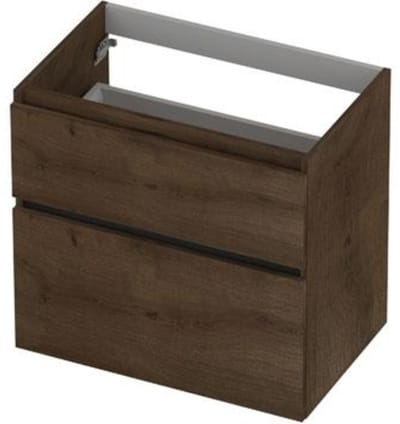 INK - Onderkast 2 Laden Greeploos Fineer Eiken met Houten Keerlijst A-symmetrisch - 700x450x650 Mm - Chocolate Fineer