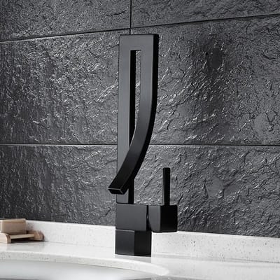 Hudor Fonteinkraan Zwart Messing - Alphée Collectie Koudwaterkraan - Toiletkraan Strak Design - Hoge kwaliteit Gerecycled Messing