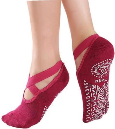 Knaak Yoga Sokken - Antislip - Ballerina Model - Rood - One Size - Comfortabel & Hygiënisch - 1 paar