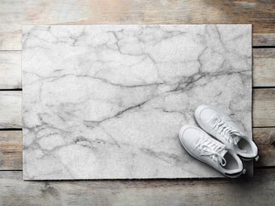 Coloray Deurmat voor binnen - Grijs Antislip Onderkant Deurmat - Grijs Marmer Deur Etree - Deurmat Aan Huis - Grote Deurmat - 60x40 cm