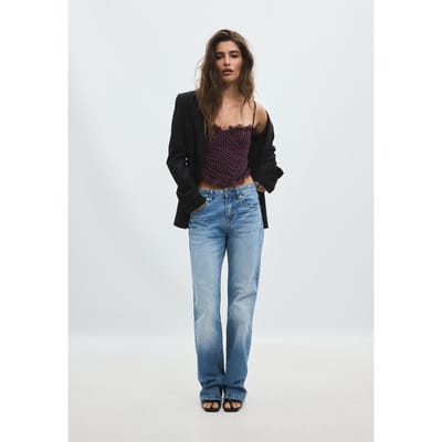 Stradivarius Getailleerde crop top met bloemenprint  Purper XS