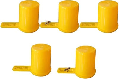 Bijen Voederstation - Waterdispenser Vogel - Dieren Hydrateren - Onderhoudsarme Oplossing - 500 ml Capaciteit - Geel