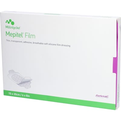 Mölnlycke Mepitel Film wondfolie 15x20 cm - transparant, waterdicht, Safetac siliconen - 10 stuks