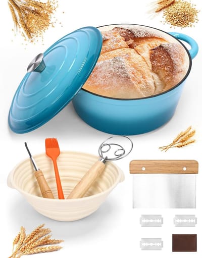Gietijzeren Braadpan - Dutch Oven - Brood Bakken - Superieure Warmteverdeling - 6 Liter - Groen