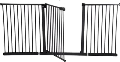 Hondenpoort 76 cm Hoog - Zwart - Drukgemonteerd met Automatische Sluiting - Voor Trap & Deuropening