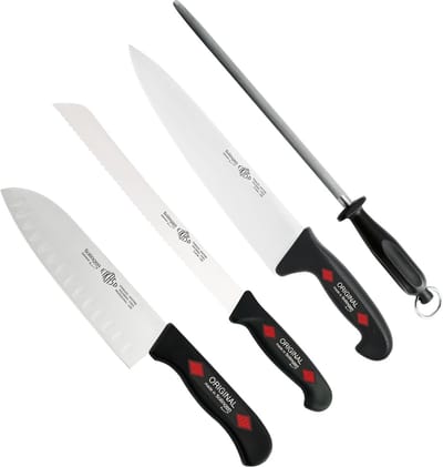 Eikaso Solingen Professionele slagersmessenset – 4-delig – roestvrij staal – ergonomisch – zwart