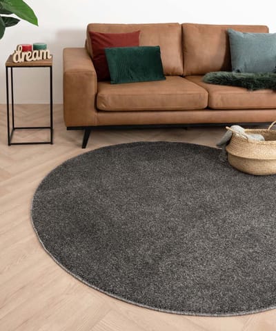 Rond vloerkleed - Fine grijs 120